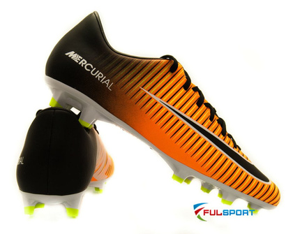 Pomarańczowo-czarne buty piłkarskie NIke Mercurial Victory FG 831945-801