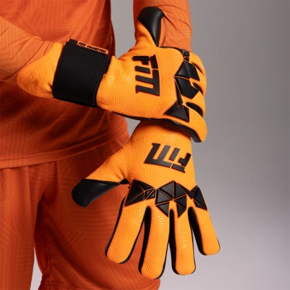 Pomarańczowo-czarne rękawice bramkarskie Football Masters Varis X PRO Orange Fluo