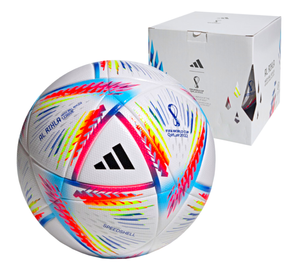 Biała piłka nożna Adidas Al Rihla League Fifa World Cup 2022 H57782 + pudełko