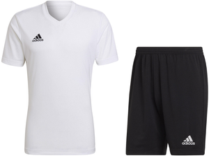 Biało-czarny strój sportowy na WF Adidas Entrada HC5054+H57502 - Junior 