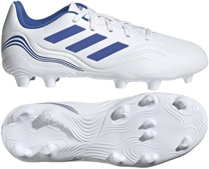 Biało-niebieskie buty piłkarskie korki Adidas Copa Sense.3 FG GW7411 - Junior