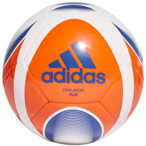 Biało-pomarańczowa piłka nożna Adidas Starlancer Club GK7849