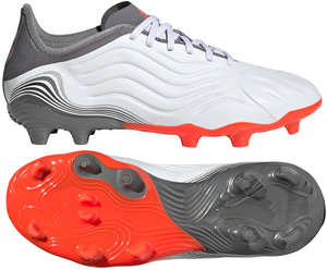 Biało-szare buty piłkarskie korki Adidas Copa Sense.1 FG FY6159 - Junior