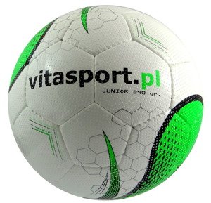 Biało-zielona piłka nożna Vitasport Junior 350g
