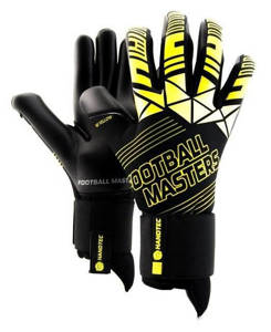 Czarno-żółte rękawice bramkarskie Fottball Masters Fenix Yellow Jr