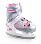 Łyżwy hokejowe regulowane Ice-082 girl srebrno-różowe