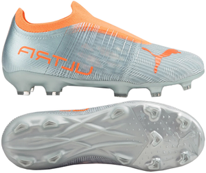 Szaro-pomarańczowe buty piłkarskie Puma Ultra 3.4 FG/AG 106738 01 - Junior