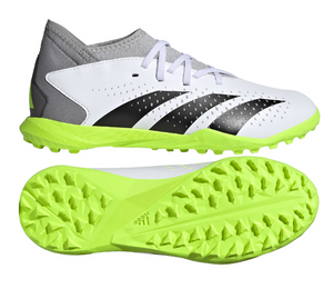 Szaro-seledynowe buty piłkarskie Adidas Predator Accuracy.3 IE9450 - Junior