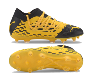 Żółto-czarne buty piłkarskie Puma Future 5.3 Netfit FG AG 105806 03 - Junior