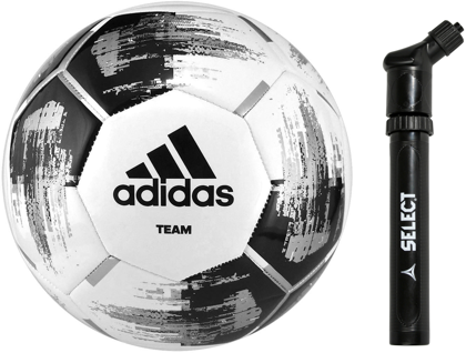 Biało-czarna piłka nożna Adidas Team Training CZ2230 rozmiar 5 + pompka Select