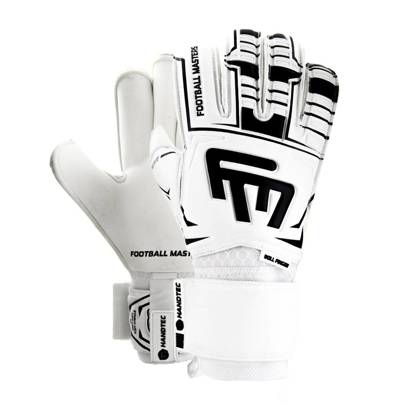Biało-czarne rękawice bramkarskie Football Masters Symbio White RF