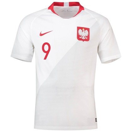 Biało-czerwona koszulka Nike Polska Lewandowski Breathe Stadium Home 2018 893893-100