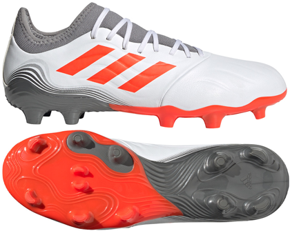 Biało-czerwone buty piłkarskie korki Adidas Copa Sense.3 FG FY6197