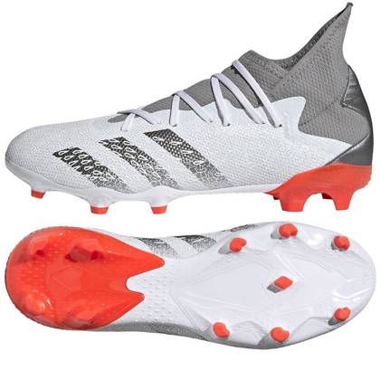Biało-czerwone buty piłkarskie korki Adidas Predator Freak.3 FY6276