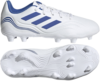 Biało-niebieskie buty piłkarskie korki Adidas Copa Sense.3 FG GW7411 - Junior