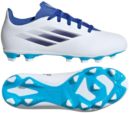 Biało-niebieskie buty piłkarskie korki Adidas X Speedflow.4 GW7519 - Junior