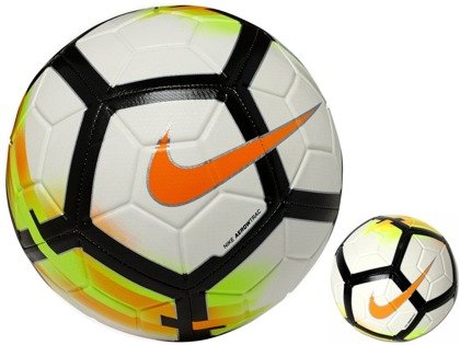 Bialo-pomarańczowa piłka nożna Nike Strike Repl Ordem SC3147-100 r4