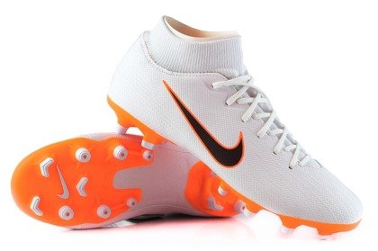 Biało-pomarańczowe buty piłkarskie Nike Mercurial Superfly Academy MG AH7362-107