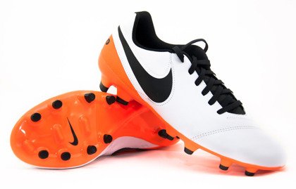 Biało-pomarańczowe buty piłkarskie Nike Tiempo Genio FG 819213-108