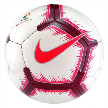 Biało-różowa piłka nożna Nike Pitch LaLiga SC3318-100 r4