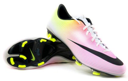 Biało-różowe buty piłkarskie Nike Mercurial Veloce FG 651618-107