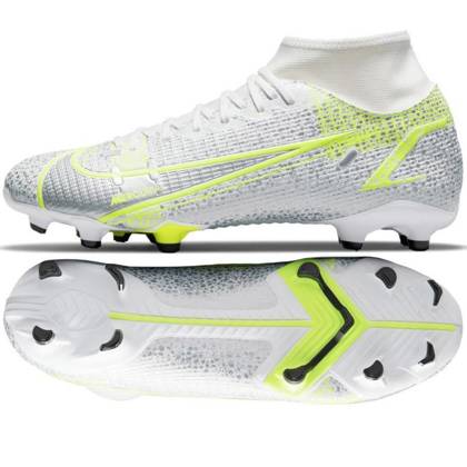 Biało-srebrne buty piłkarskie Nike Mercurial Superfly 8 Academy MG CV0843-107