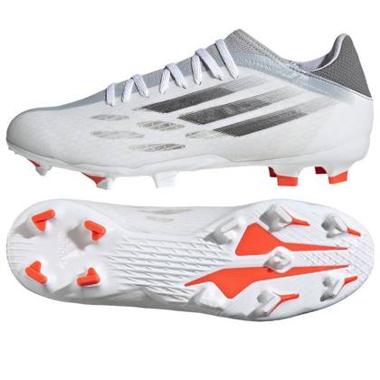 Biało-szare buty piłkarskie korki Adidas X Speedflow.3 FG FY3295