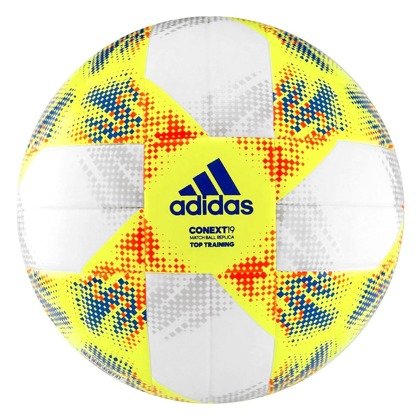Biało-żółta piłka nożna Adidas Conext 19 Top Training Fifa DN8637 r5