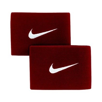 Bordowe opaski na ochraniacze piłkarskie Nike Guard Stay II SE0047-611