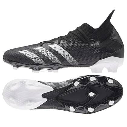 Czarno-białe buty piłkarskie korki Adidas Predator Freak.3 FG FY1030