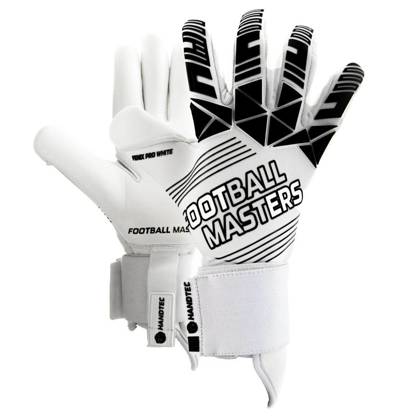 Czarno-białe rękawice bramkarskie Football Masters Fenix Pro White