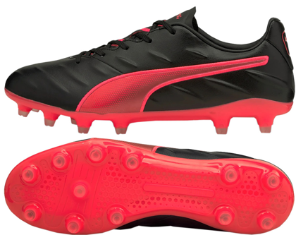 Czarno-koralowe buty piłkarskie Puma KING Pro 21 106549 02