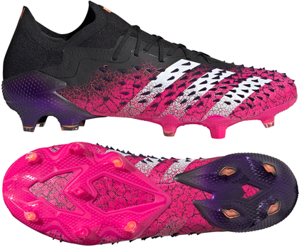 Czarno-różowe buty piłkarskie korki Adidas Predator Freak.1 L FG FW7244