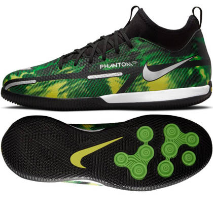 Czarno-zielone buty halówki Nike Phantom GT2 Academy DM0740 003 - Junior