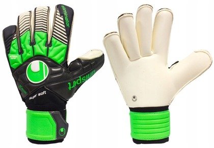 Czarno-zielone rękawice bramkarskie Uhlsport Super Soft 101102101