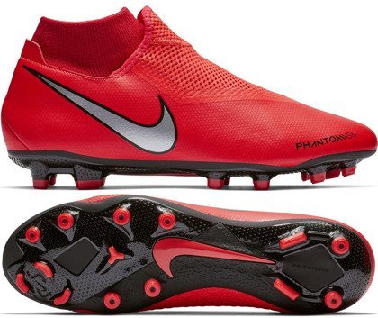Czerwone buty piłkarskie korki Nike Phantom Vision Academy DF FG/MG AO3287-600 Junior