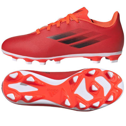 Czerwono-białe buty piłkarskie korki Adidas X Speedflow.4 FY3319 - Junior