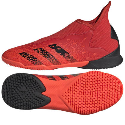 Czerwono-czarne buty halowe Adidas Predator Freak.3 LL FY7870 - Junior