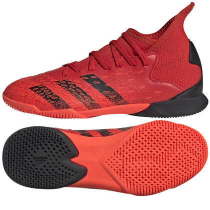 Czerwono-czarne buty piłkarskie halówki Adidas Predator Freak.3 FY6288 - Junior