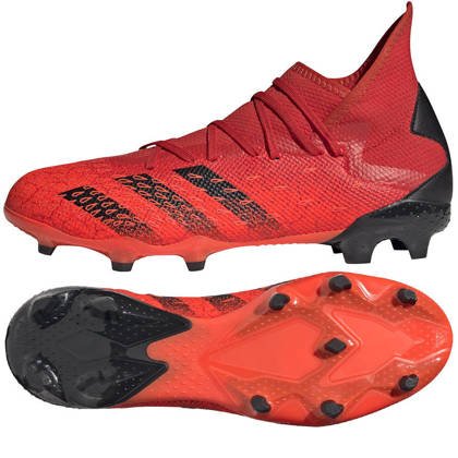 Czerwono-czarne buty piłkarskie korki Adidas Predator Freak.3 FG FY6279