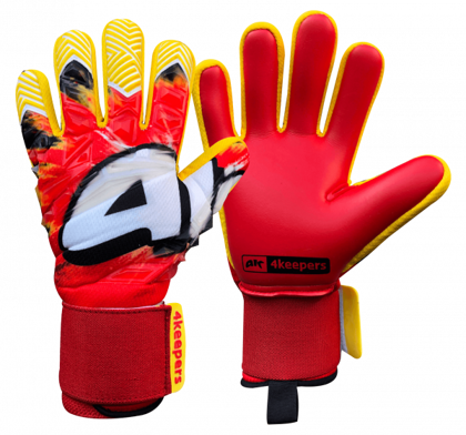 Czerwono-żółte rękawice bramkarskie 4Keepers Evo Rojo NC - Junior