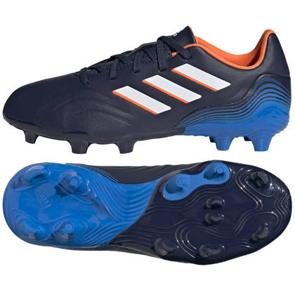 Granatowo-niebieskie buty piłkarskie korki Adidas Copa Sense.3 FG GW7412 - Junior