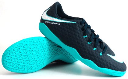 Granatowo-niebieskie buty piłkarskie na halę Nike HypervenomX Phelon IC 852600-414