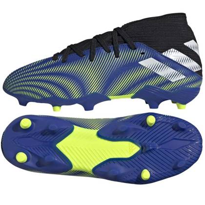 Granatowo-seledynowe buty piłkarskie korki Adidas Nemeziz.3 FG FY0817 - Junior