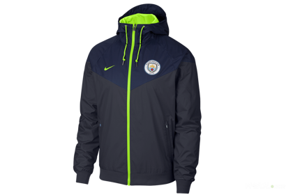 Granatowo-zielona kurtka przeciwdeszczowa Nike Manchester City Windrunner 892421-477