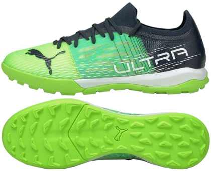 Granatowo-zielone buty piłkarskie turfy Puma Ultra 3.3 TT 106527 03 - Junior