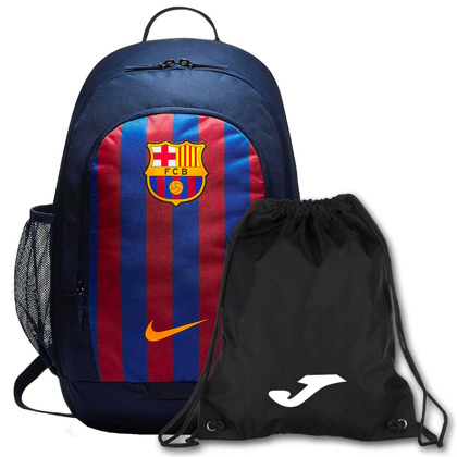 Granatowy plecak szkolny Nike FC Barcelona Stadium BA5363-451 + Worek na buty JOMA