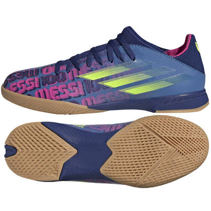 Kolorowe buty halowe Adidas X Speedflow Messi.3 Vicblu FY6901 - Junior