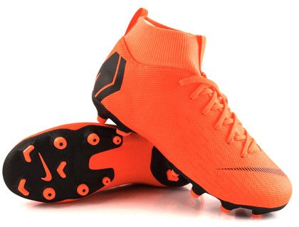 Pomarańczowo-czarne buty piłkarskie Nike Mercurial Superfly Academy MG AH7337-810 JR
