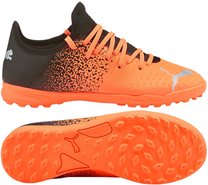 Pomarańczowo-czarne buty turfy Puma Future Z 4.3 106780 01 - Junior